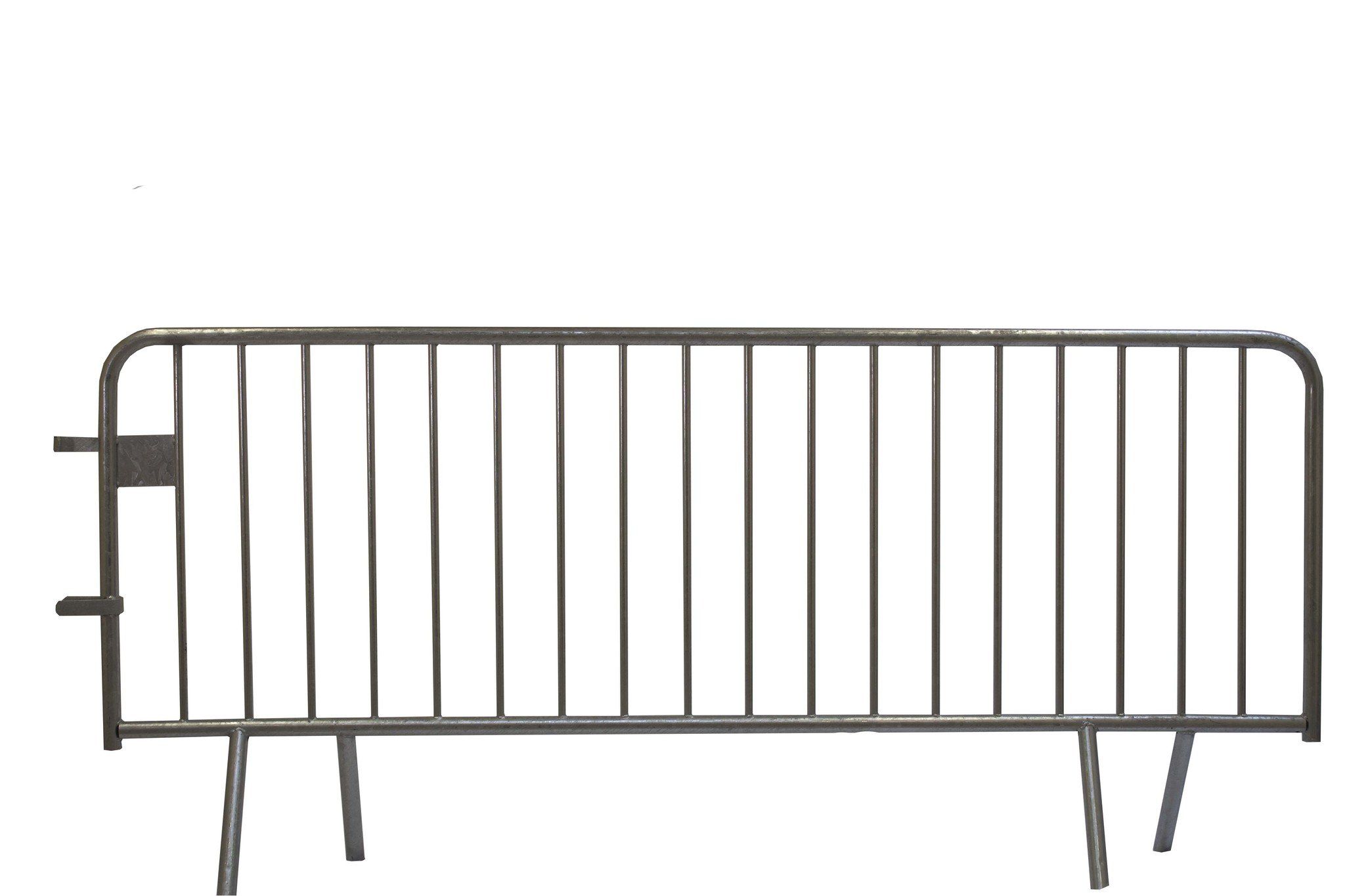 Heavy-duty steel police barriers for event perimeter control