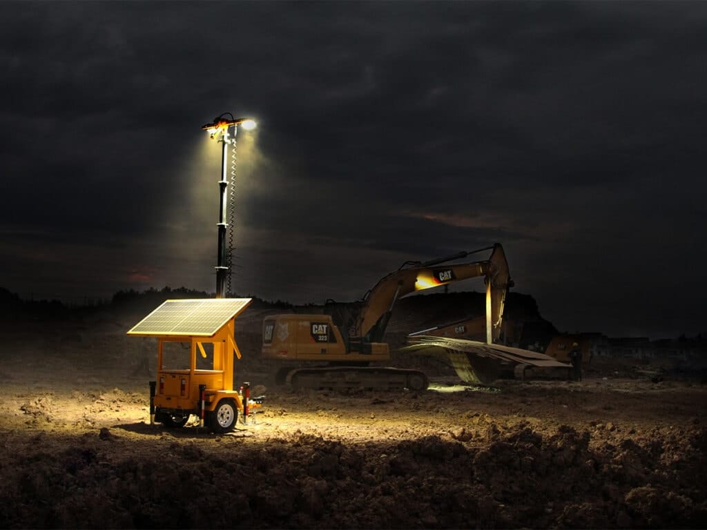 Mobile LED tower light rental for night events and construction sites